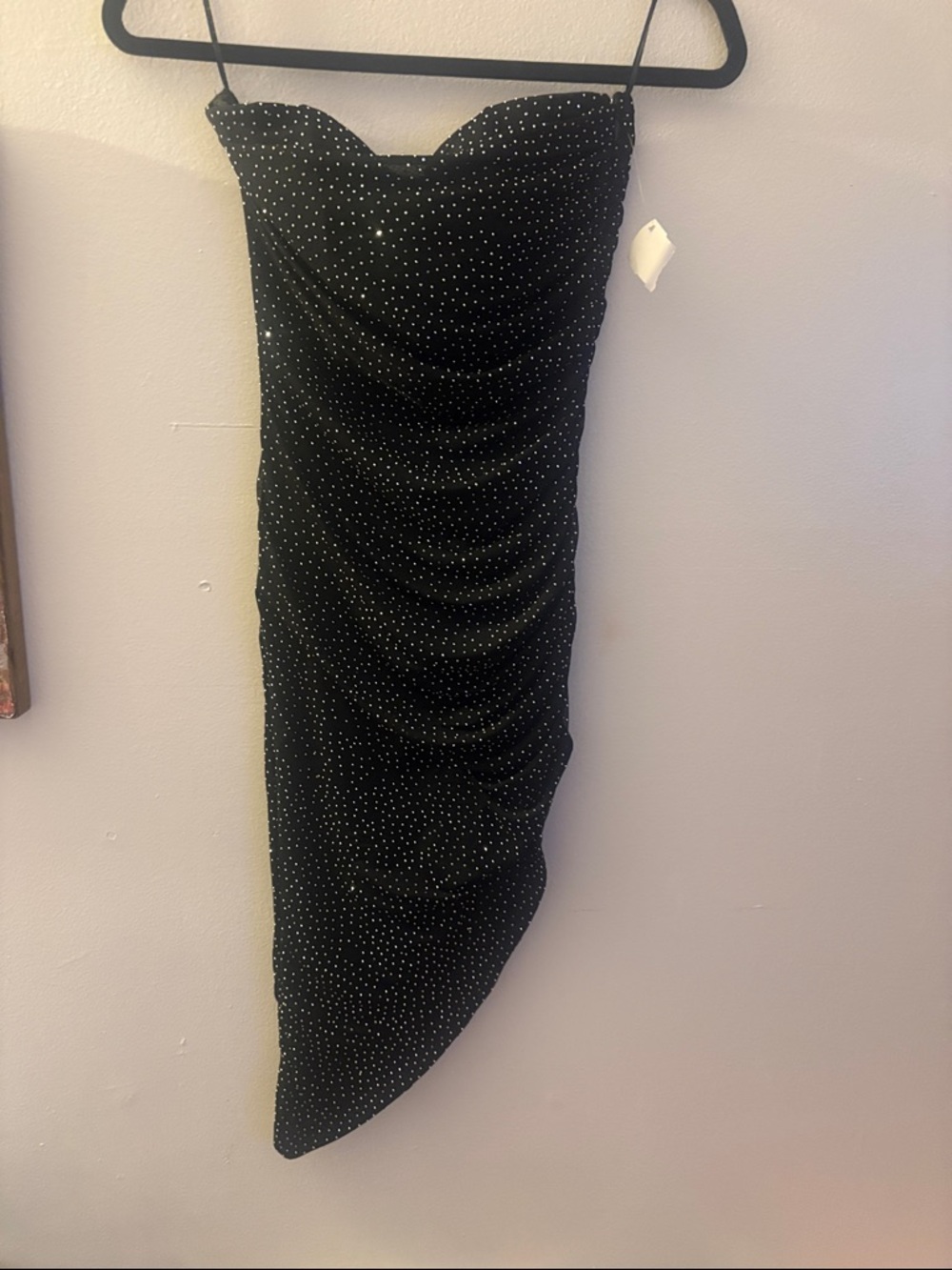 Black High-Low Strapless Dress with Sparkle